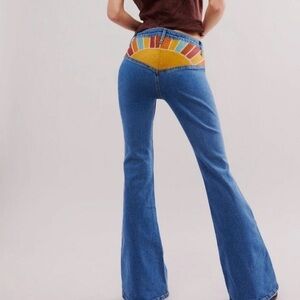 Driftwood by Free People Farrah Embroidered Jeans 29x34 NWT